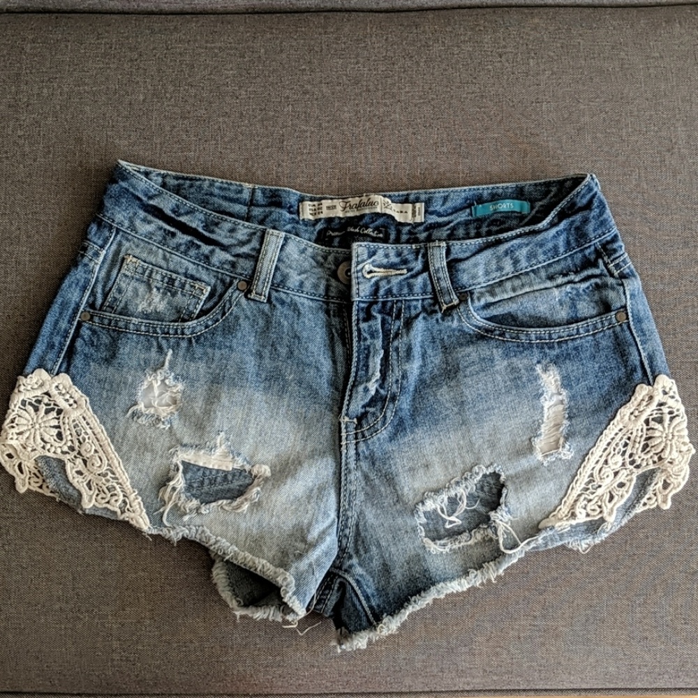 Zara denim cutoff shorts